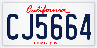 CA license plate CJ5664