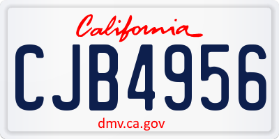 CA license plate CJB4956