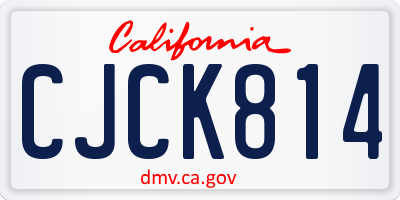 CA license plate CJCK814