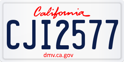 CA license plate CJI2577