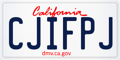 CA license plate CJIFPJ