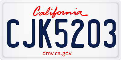 CA license plate CJK5203