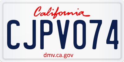 CA license plate CJPV074