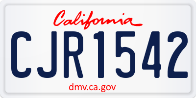 CA license plate CJR1542