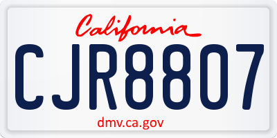 CA license plate CJR8807