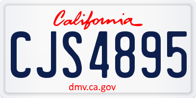 CA license plate CJS4895