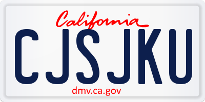 CA license plate CJSJKU