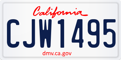 CA license plate CJW1495