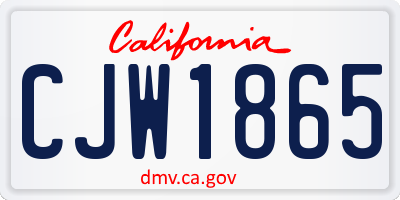 CA license plate CJW1865