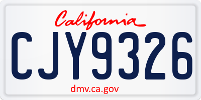 CA license plate CJY9326