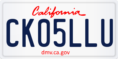 CA license plate CK05LLU