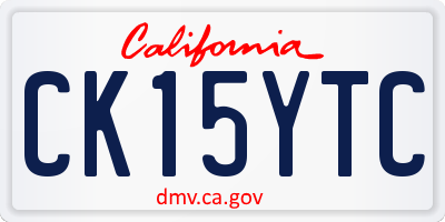 CA license plate CK15YTC