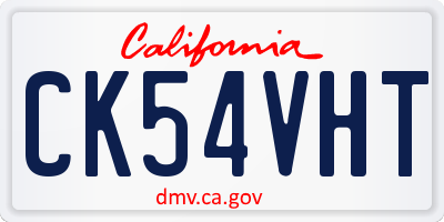 CA license plate CK54VHT