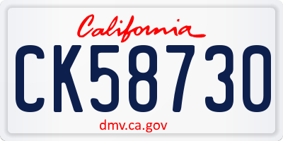 CA license plate CK58730