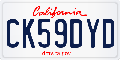 CA license plate CK59DYD