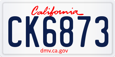 CA license plate CK6873