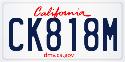 CA license plate CK818M