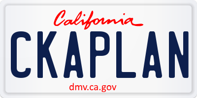 CA license plate CKAPLAN