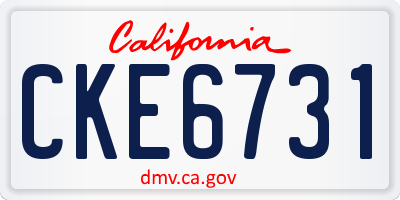 CA license plate CKE6731