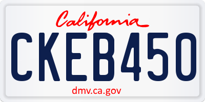 CA license plate CKEB450