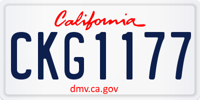 CA license plate CKG1177