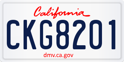 CA license plate CKG8201