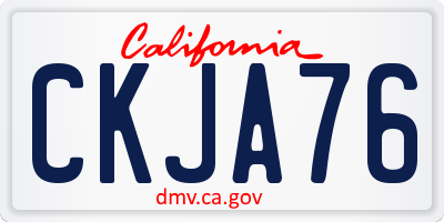 CA license plate CKJA76