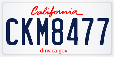 CA license plate CKM8477