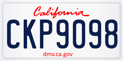 CA license plate CKP9098