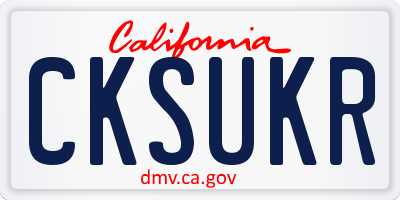 CA license plate CKSUKR