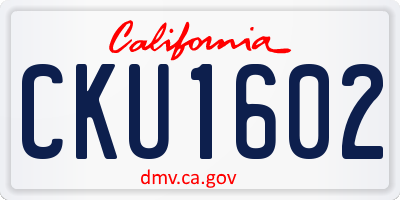 CA license plate CKU1602