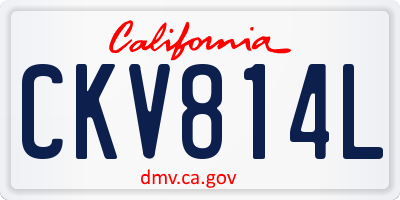 CA license plate CKV814L