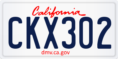 CA license plate CKX302