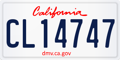 CA license plate CL14747