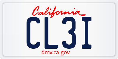 CA license plate CL3I