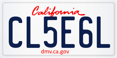 CA license plate CL5E6L