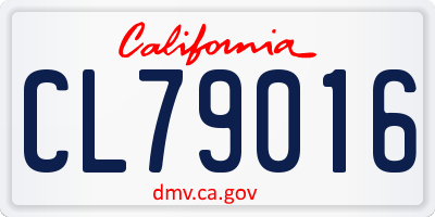 CA license plate CL79016