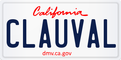 CA license plate CLAUVAL