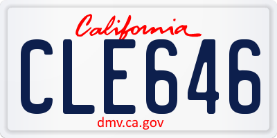 CA license plate CLE646