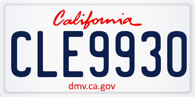 CA license plate CLE9930