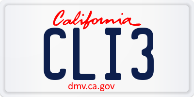 CA license plate CLI3