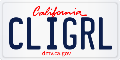 CA license plate CLIGRL