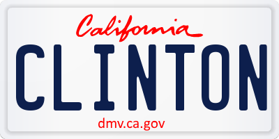 CA license plate CLINTON