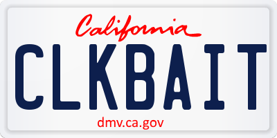 CA license plate CLKBAIT