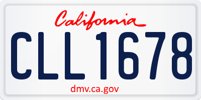 CA license plate CLL1678