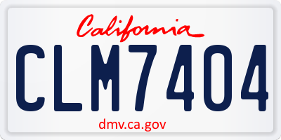 CA license plate CLM7404