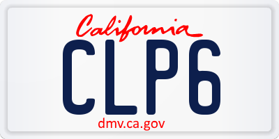 CA license plate CLP6