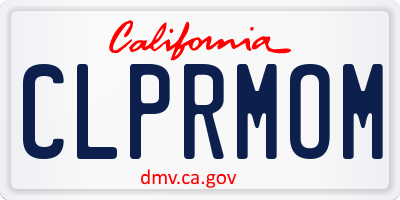 CA license plate CLPRMOM