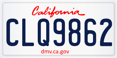 CA license plate CLQ9862