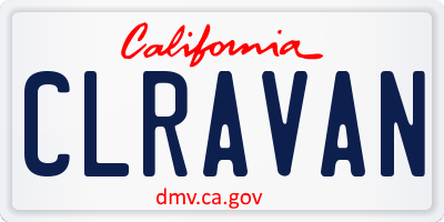 CA license plate CLRAVAN